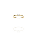 Anel Solitário com Zircônia Elegante