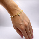 Pulseira Mini Pérolas com Pingente de Coração