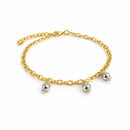 Pulseira esferas em Ródio branco
